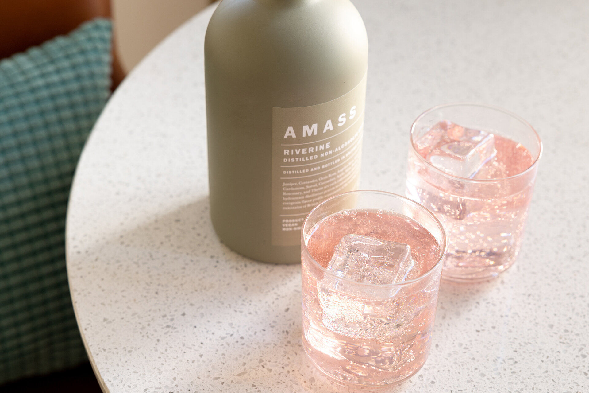 Dining area with modern table and colorful decor details